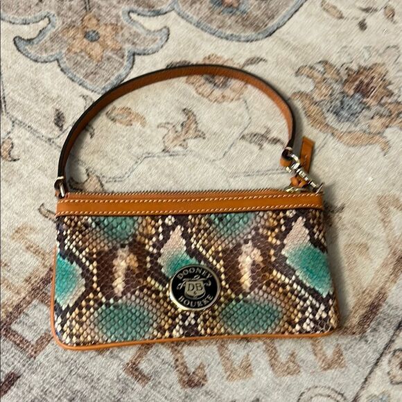 Dooney & Bourke Multicolor Python Print Wristlet - Picture 1 of 6